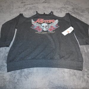 Torrid Peep Shoulder Long Sleeve Poison Band 2X Top Y2K Vtg Brand New Plus Size